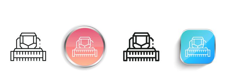 combine harvester icon thin linear regular vector image
