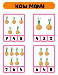 count how many onions write down the answer vector image