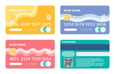 Credit card with number and code plastic item vector