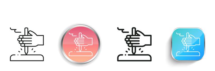 fire icon thin linear regular and button style vector image