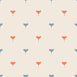 fox cartoon red and polar seamless pattern color vector image