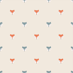 fox cartoon red and polar seamless pattern color vector