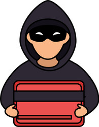 Hacker with credit card avatar character vector