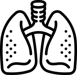 Healthy lungs icon outline style vector