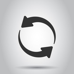 arrow rotation icon in transparent style sync vector image