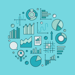 blue data analytics circular vector