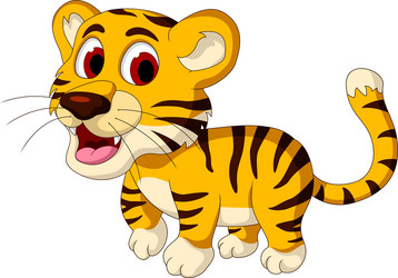 cute baby tiger walking vector