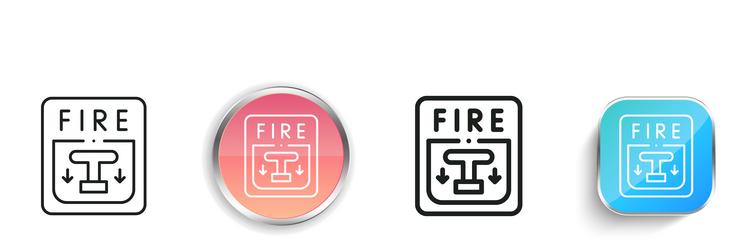 fire alarm icon thin linear regular and button vector image