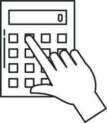 hand user with calculator device isolated icon vector image
