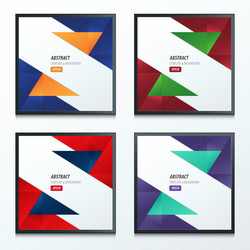 polygons design template set 4 in 2 color style vector image