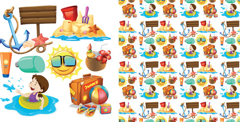 seamless background design with isolated objects vector image