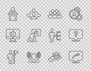 set line team leader graph schedule chart vector image