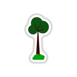 set of labels with shadow tree icon vector image