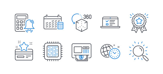 Set technology icons such as calendar time vector