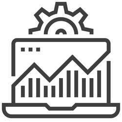 system monitoring flat line web icon vector image