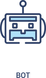 Bot concept 2 colored icon simple line element vector