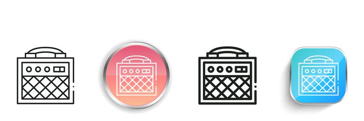 combo icon thin linear regular and button style vector image