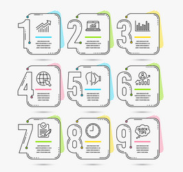 Internet career ladder and time icons face id vector