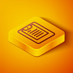 isometric line server data report icon isolated vector image