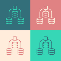 Pop art line server data web hosting icon vector
