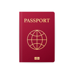 red passport isolated on white international vector