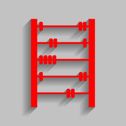 retro abacus sign red icon with soft vector