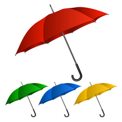 set of umbrellas on white background vector image