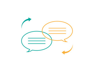 speech bubble conversation with arrows balloon vector image