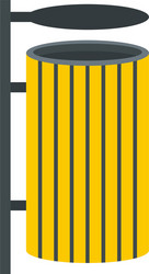 yellow litter waste bin icon isolated vector