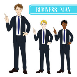 Business man pointing with serious face vector