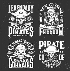 Pirate Skull with Anchor & Sword Vector Image
