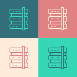 pop art line server data web hosting icon vector image