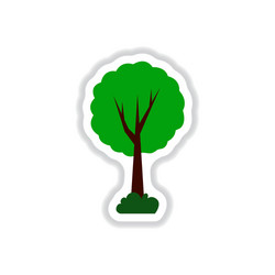 set of labels with shadow tree icon vector image