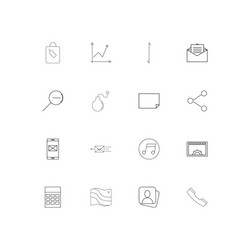 Web linear thin icons set outlined simple vector