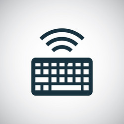 Wireless keyboard icon simple flat element design vector