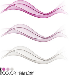 set of color curve lines vector image