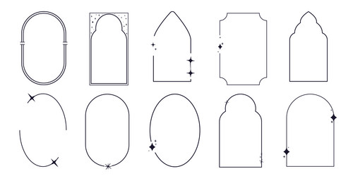 set of y2k minimal frames thin line borders vector image
