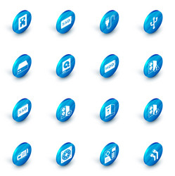set ssd card usb cable cord server data web vector image