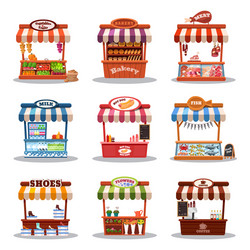 Stall street market food vector