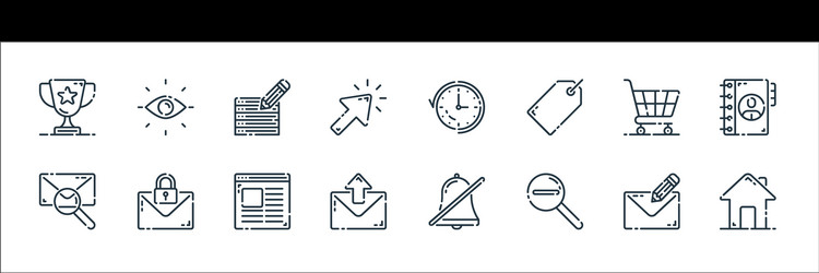 user interface line icons linear set quality vector image