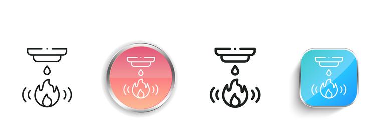 fire alarm icon thin linear regular and button vector image