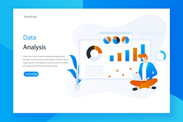 landing page data analysis with statistical vector image