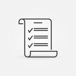 Paper checklist concept linear minimal icon vector