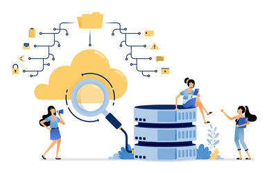 search and find data on network of folders vector image