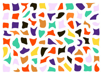 set of simple figures and elements colored vector image