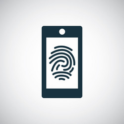 smartphone fingerprint icon for web and ui vector image