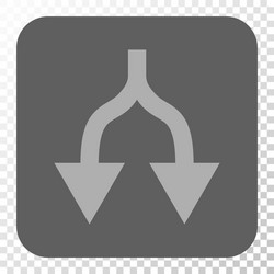 split arrows down rounded square button vector image