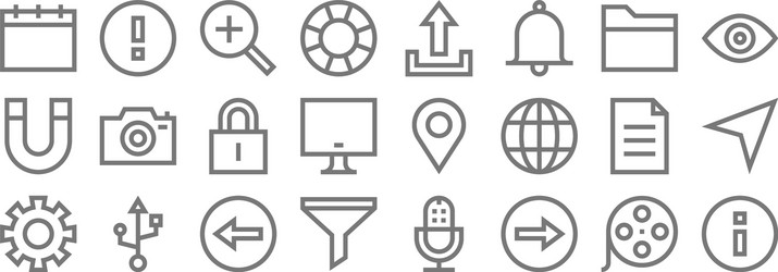 web essentials line icons linear set quality vector image