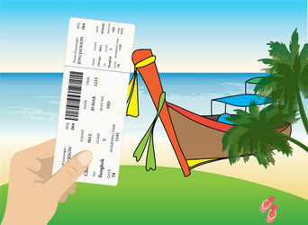 blank airline boarding pass in hand vector