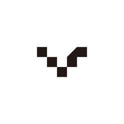letter r and v square geometric symbol simple logo
